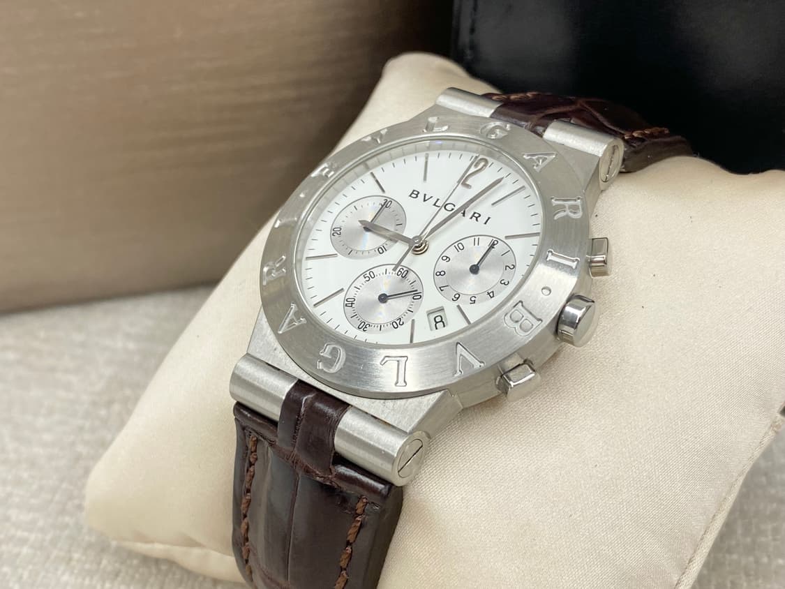 불가리 디아고노 CH35S 35mm 화이트 크로노 쿼츠 미듐 중형 상품이미지6