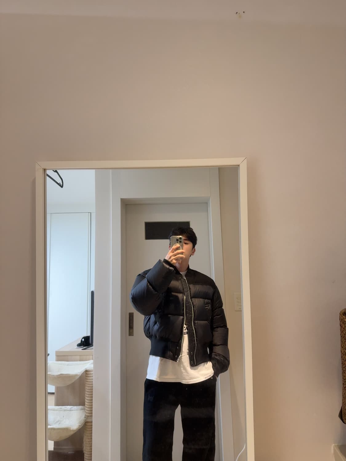 알렌느 크롭드 덕 다운 봄버 자켓 블랙 상품이미지6