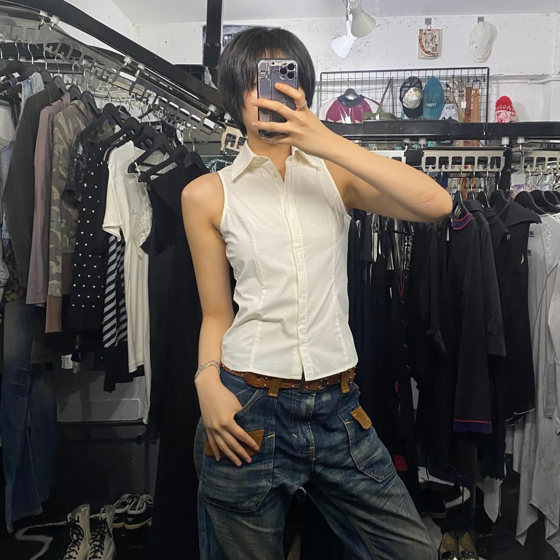 Deux mille ans 슬림핏 홀터넥 셔츠 상품이미지8