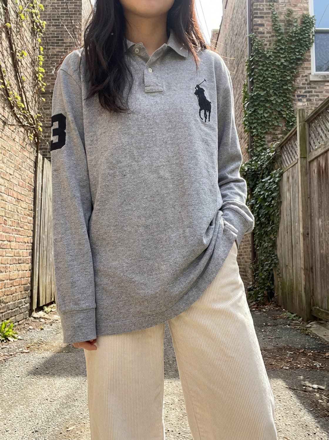 폴로 빅 포니 그레이 카라 롱슬리브 상품이미지1