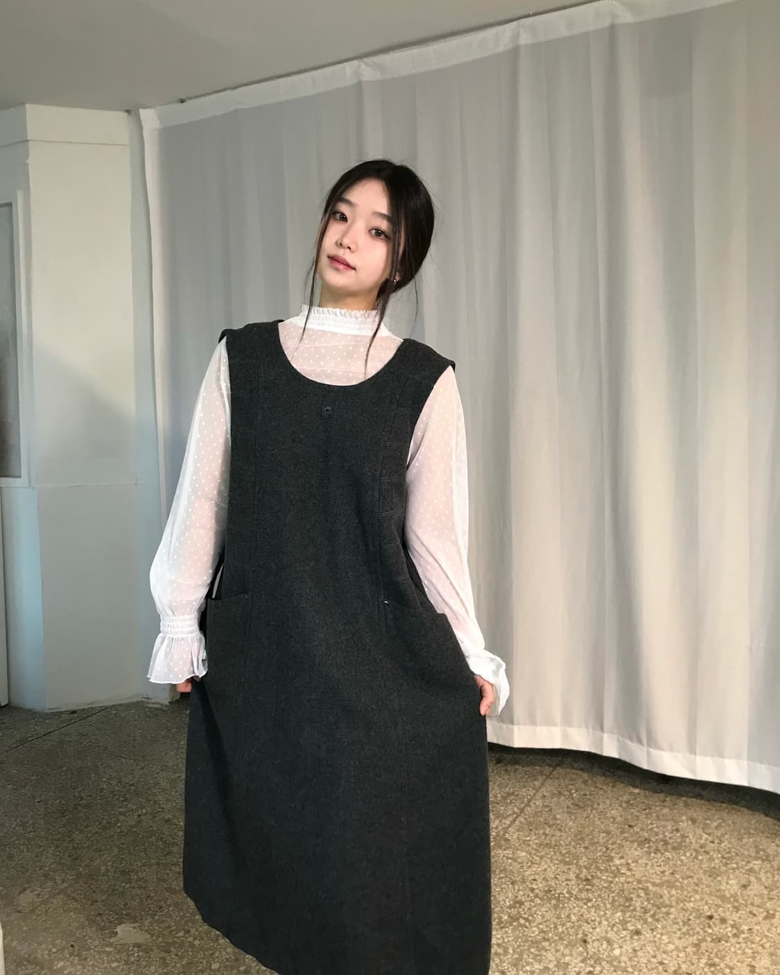 Pierre Cardin 그레이 원피스  상품이미지2