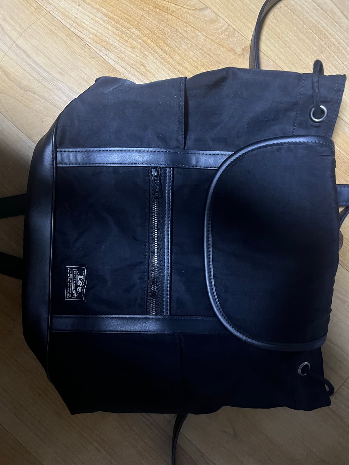 lee 배색 나일론 미니 백팩 블랙 상품이미지4