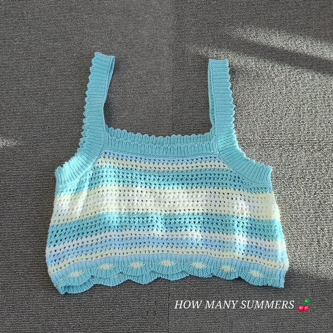 GU 블루&아이보리 여름 니트  상품이미지5