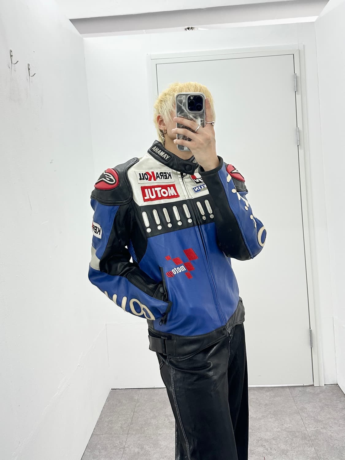 DUHAN motorsports leather lacing jacket 상품이미지1