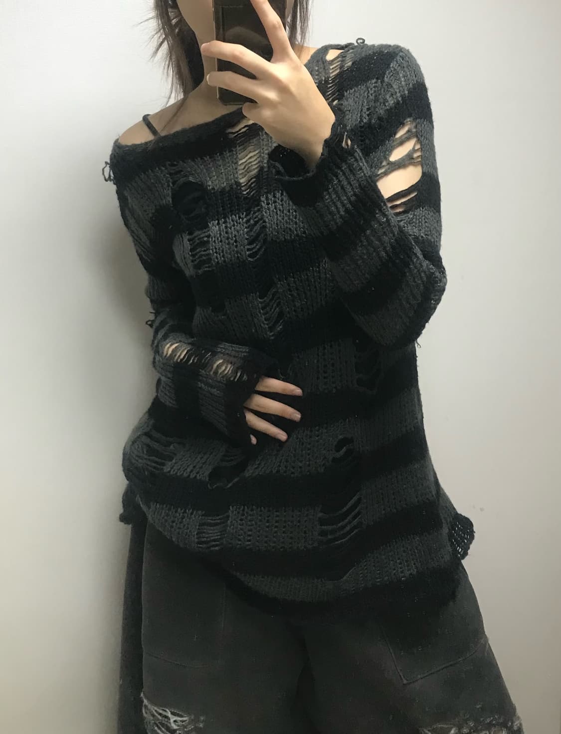 스프라이트 데미지 루즈 니트 상품이미지1