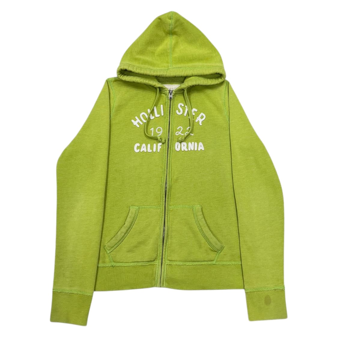 홀리스터 빈티지 Y2K 스펠로고 기모 라임 후드집업 자켓 L 상품이미지1