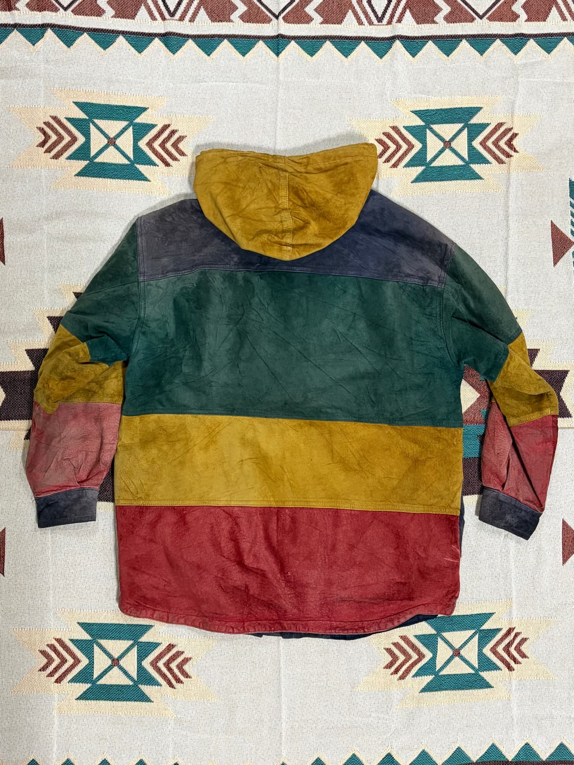 90s 글로벌 아이덴티티 파이어맨 컬러웨이 레더 코트자켓 상품이미지6