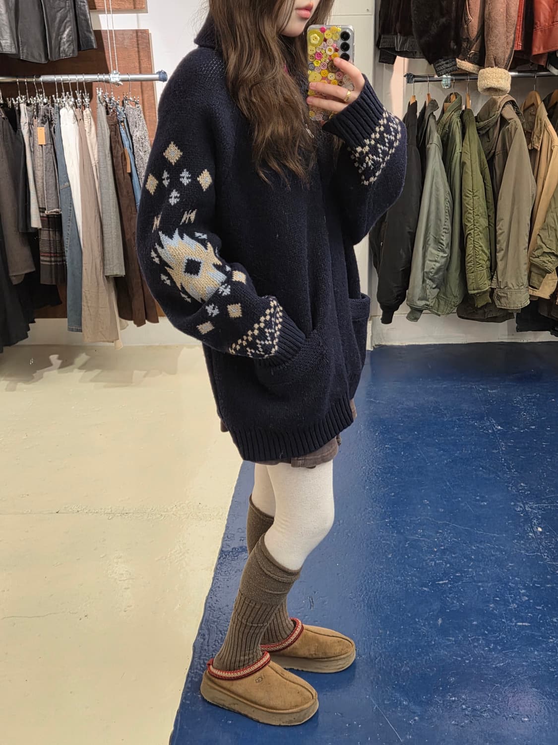 Horlisun 홀리선 나바호 코위찬 스웨터 자켓 상품이미지1