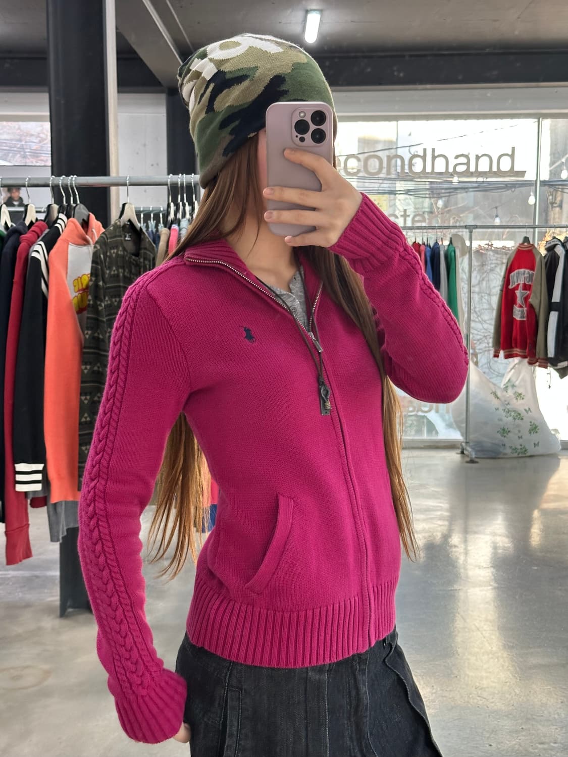 폴로랄프로렌 니트집업 핑크 상품이미지4