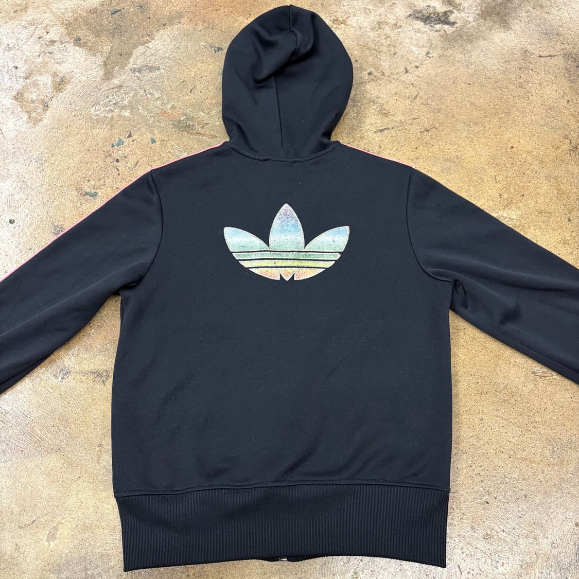 [정품/85] 아디다스 블랙 핑크 삼선 후드집업 져지 b16 상품이미지4