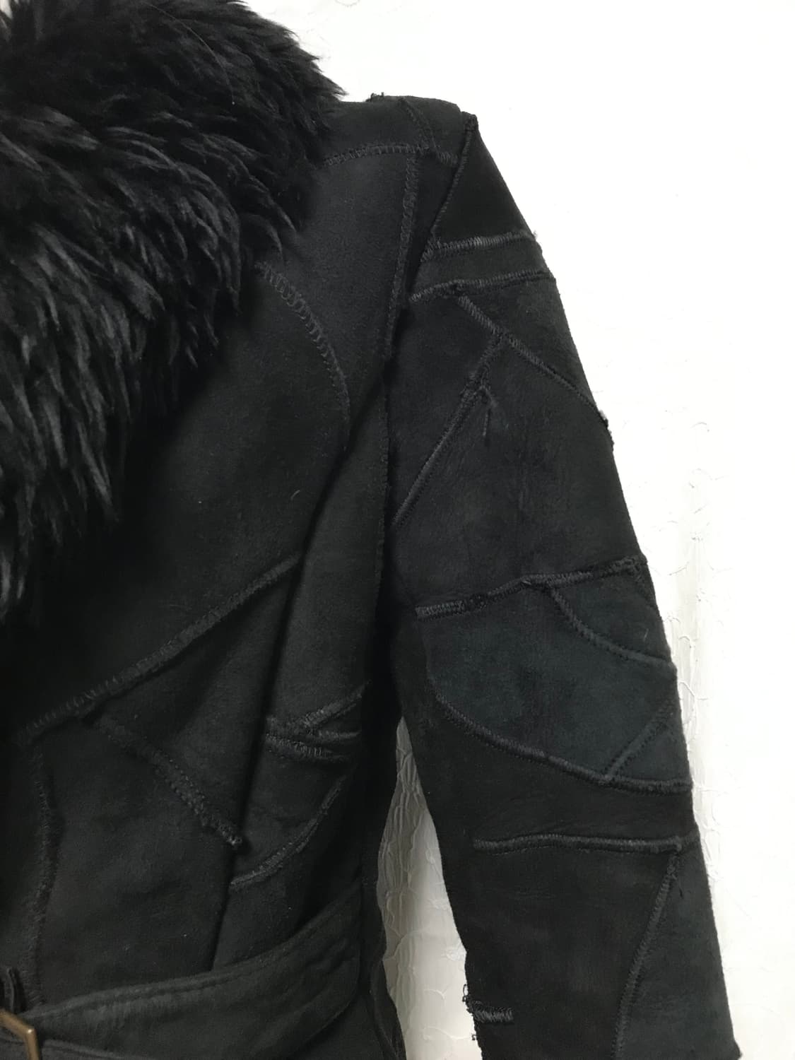 빈티지 쉽스킨 양가죽 패치워크 레더 퍼자켓 상품이미지7