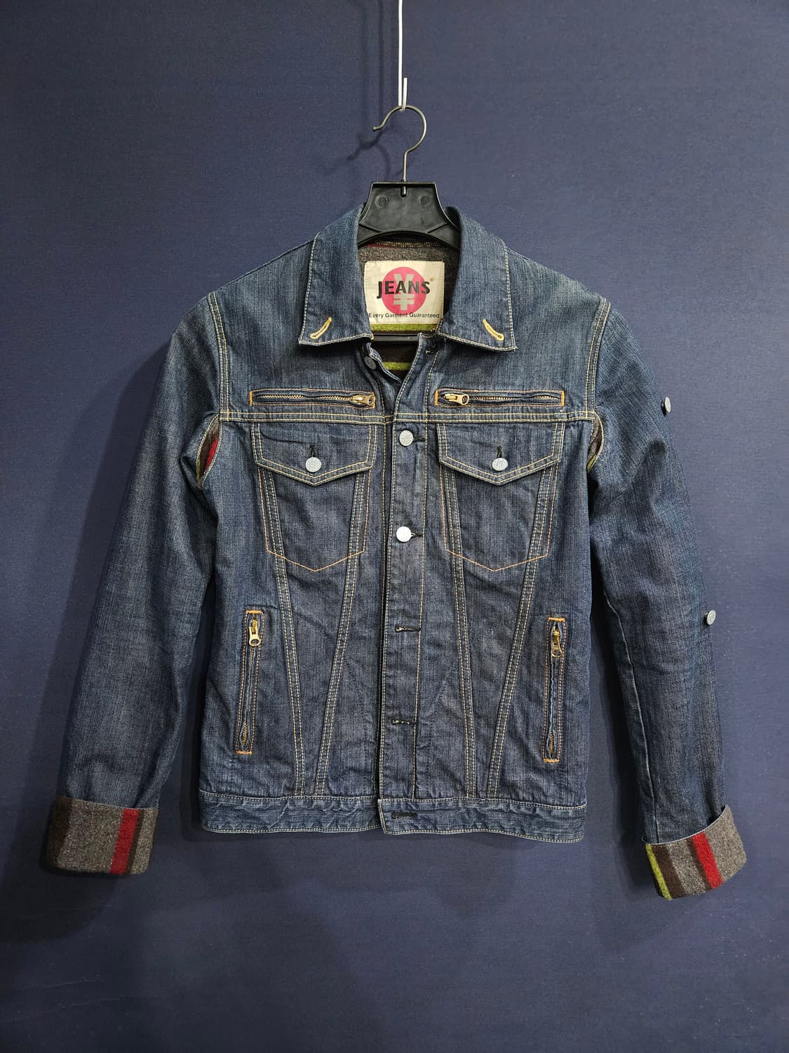엔 진스 네이비 남성 슬림핏 90 빈티지 데님자켓  상품이미지1