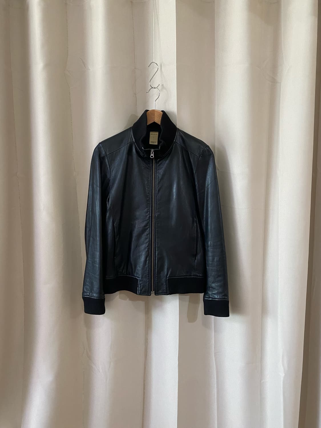 vtg high neck leather jacket 상품이미지1