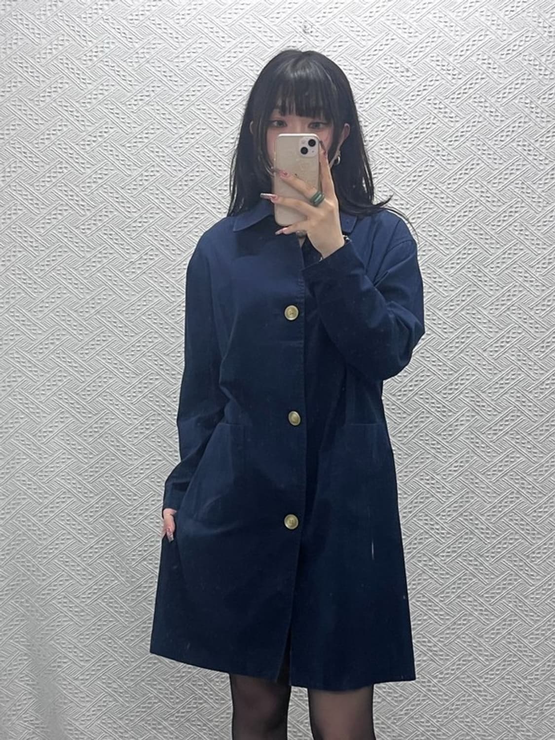 단톤 빈티지 모던시크 태피터 미디 코트 자켓 34 C11856 상품이미지2