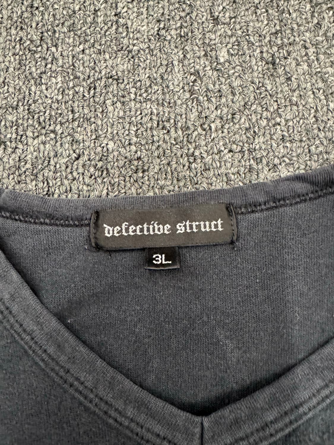 3L)Defective Struct 빈티지 Y2K 스컬 프린팅 브이넥 상품이미지4