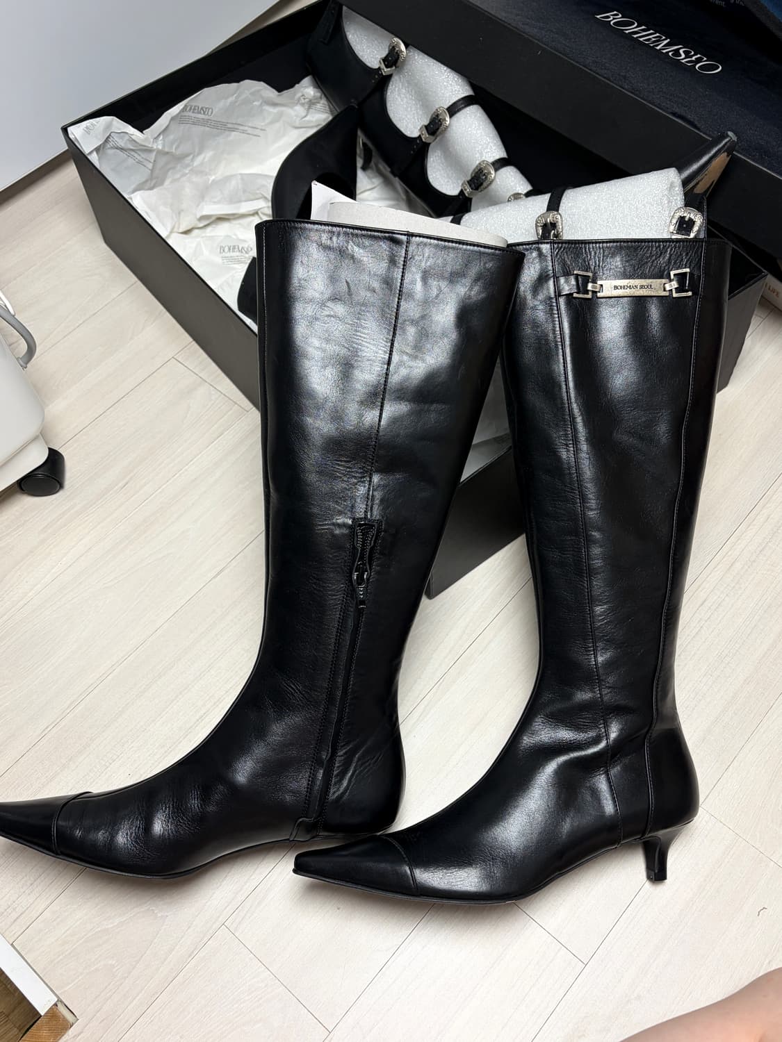 보헤미안서울 메탈 벨티드 롱부츠 metal belted longboots 상품이미지7