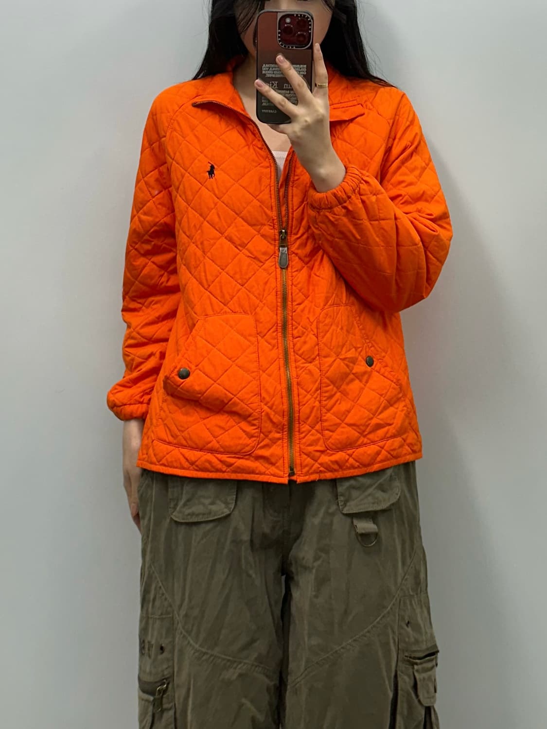 폴로 랄프로렌 오렌지 퀼팅 경량 패딩 상품이미지1