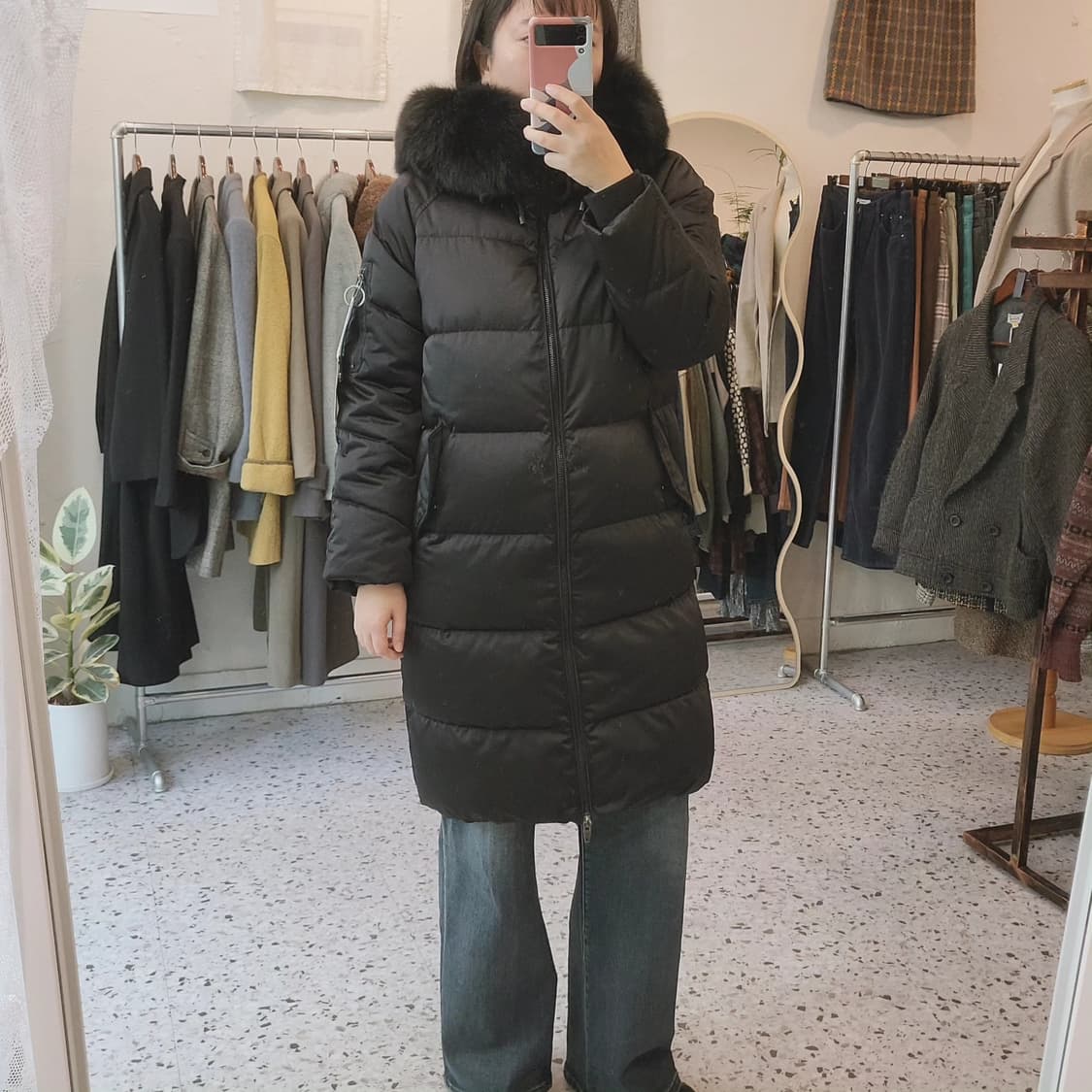 Vov 덕다운 블랙 롱패딩 상품이미지10