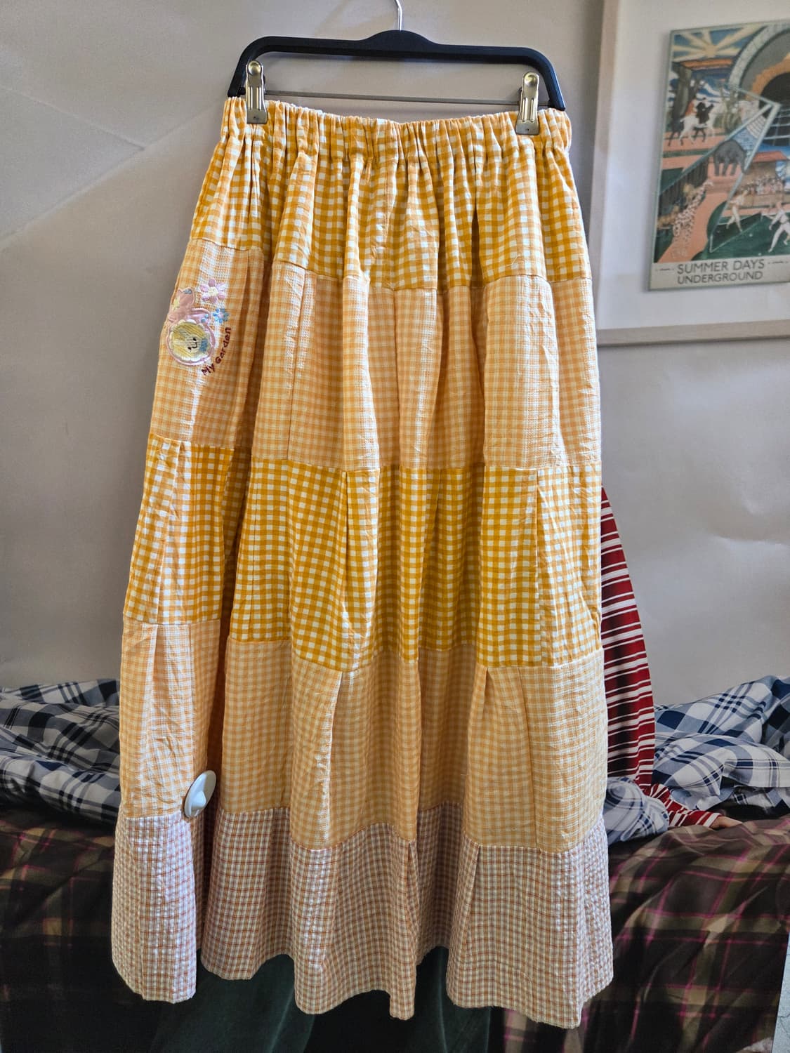 [MADE] 오렌지체크 캉캉 롱 패치스커트🤍 상품이미지6
