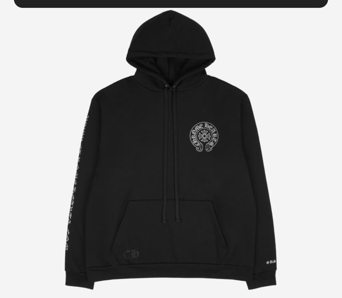 Chrome Hearts SilverGlitter Hoodie Black 상품이미지3