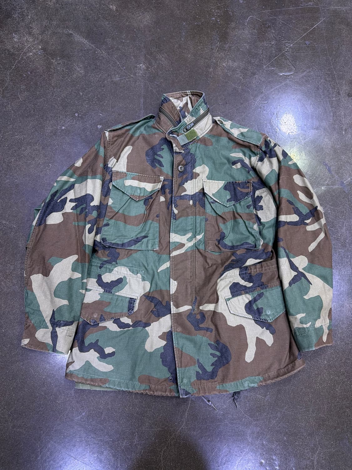 오리지널 M65 우드랜드 밀리터리 카모 필드자켓 야상 S 레귤러 상품이미지1