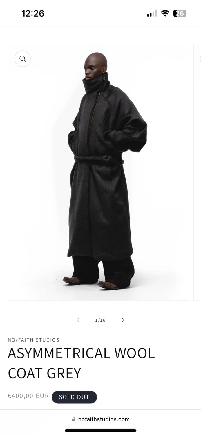 Nofaith Studio Asymmetrical coat grey 상품이미지1