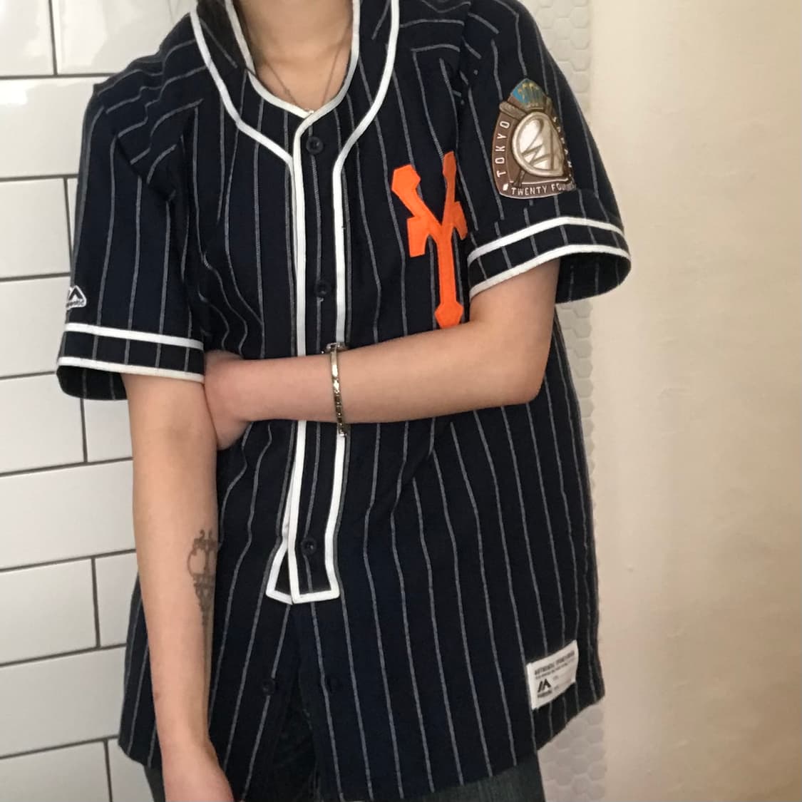 빈티지 핀스트라이프 베이스볼 저지 상품이미지1