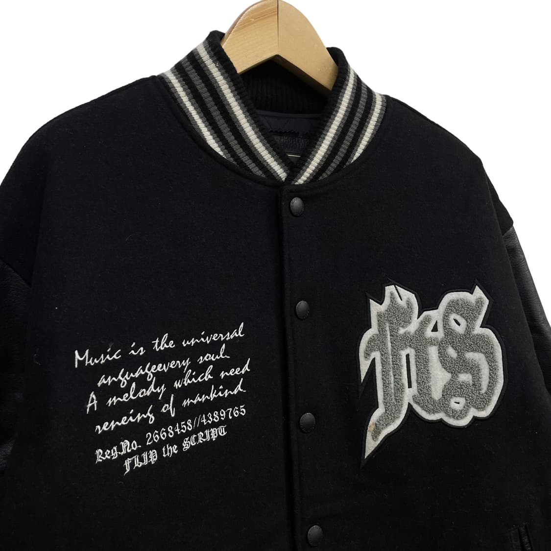 Usa vintage 울 가죽 바시티 자켓 상품이미지3