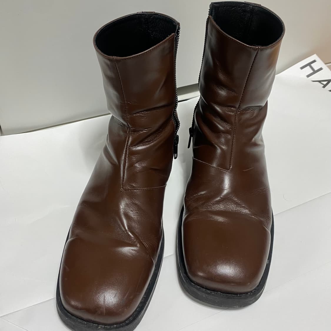 로맨틱무브 스퀘어토 집업부츠 275 브라운 상품이미지2