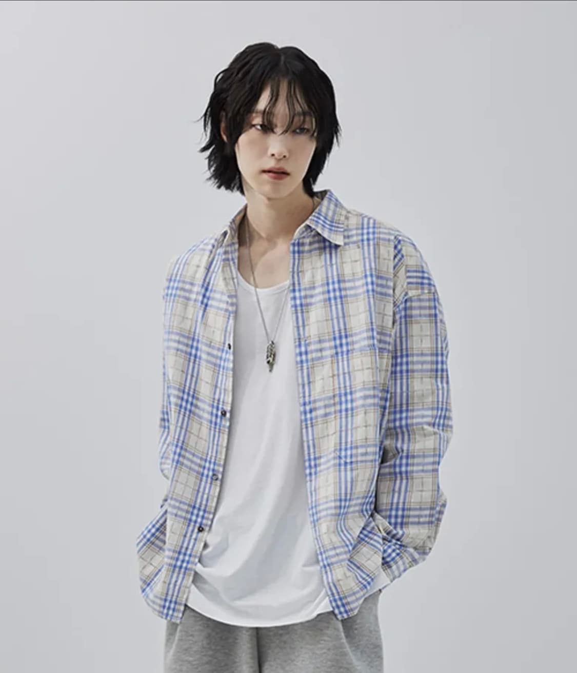 밈더워더로브 빈티지 워시드 체크셔츠 상품이미지1