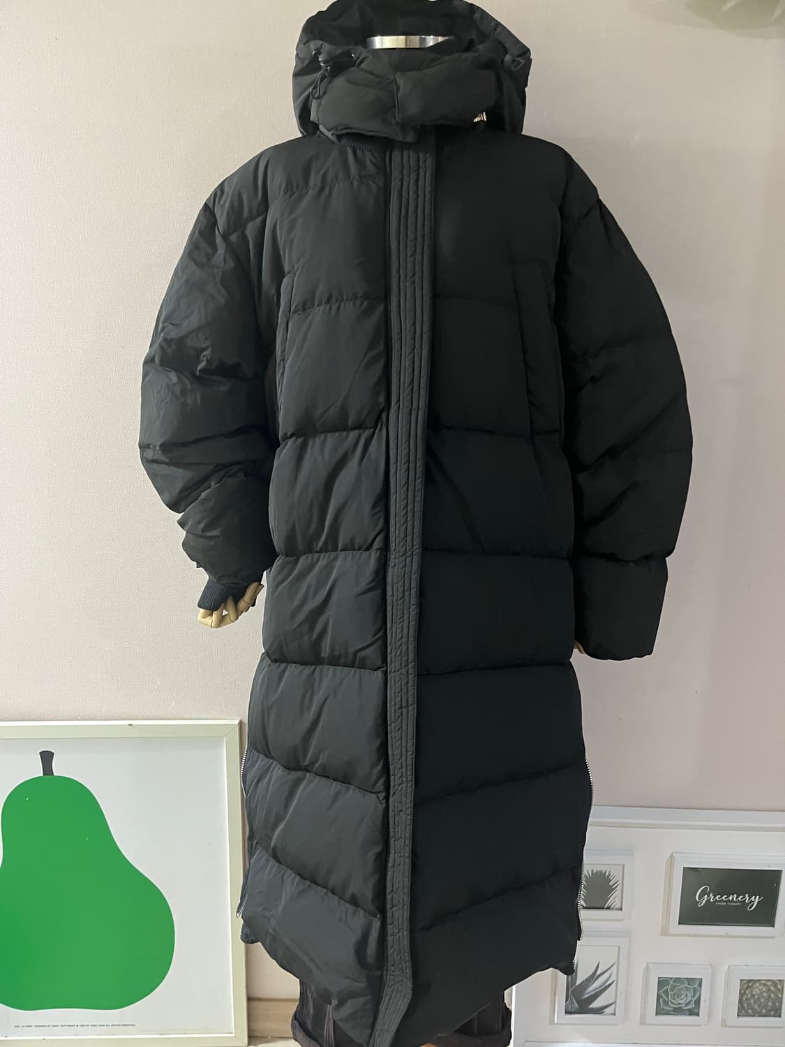 블랙오리털롱패딩 상품이미지3