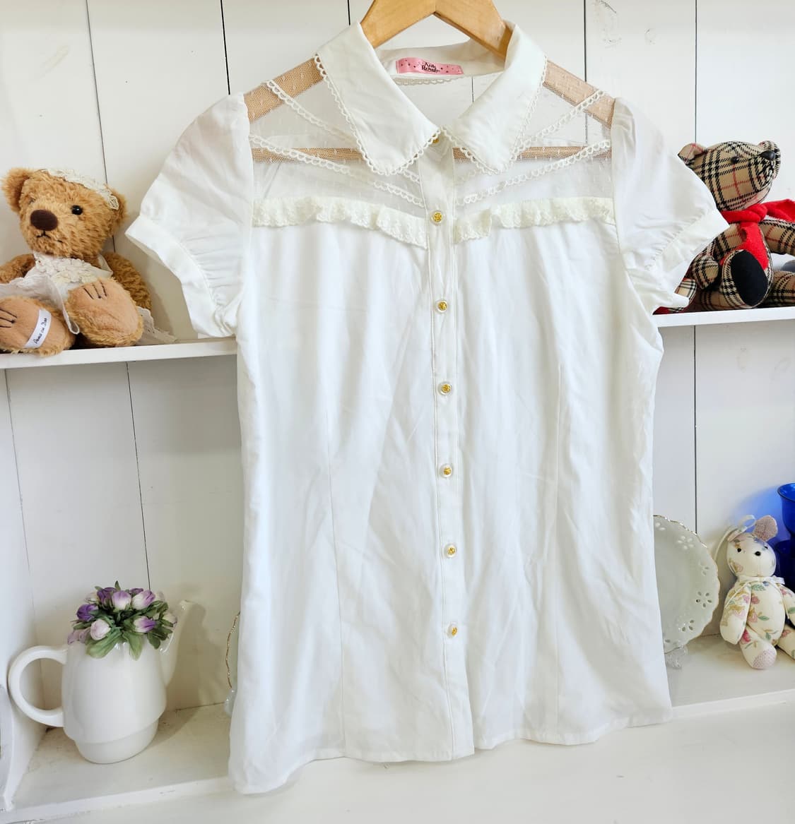 Ank Rouge 레이스 세일러카라 블라우스 상품이미지2