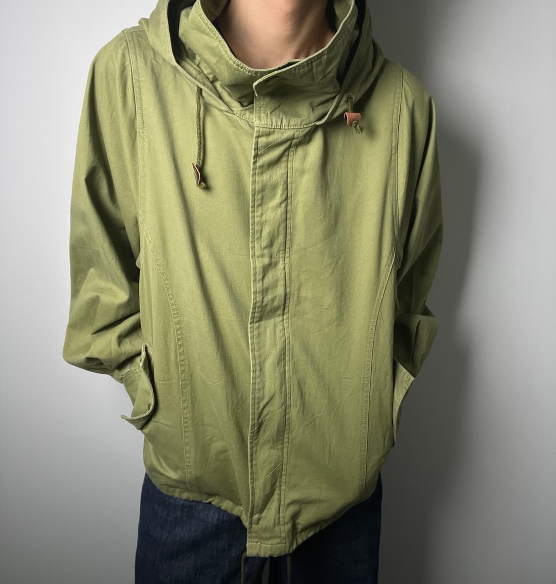 n'or label 카키 하이넥 후드 야상 자켓 상품이미지1