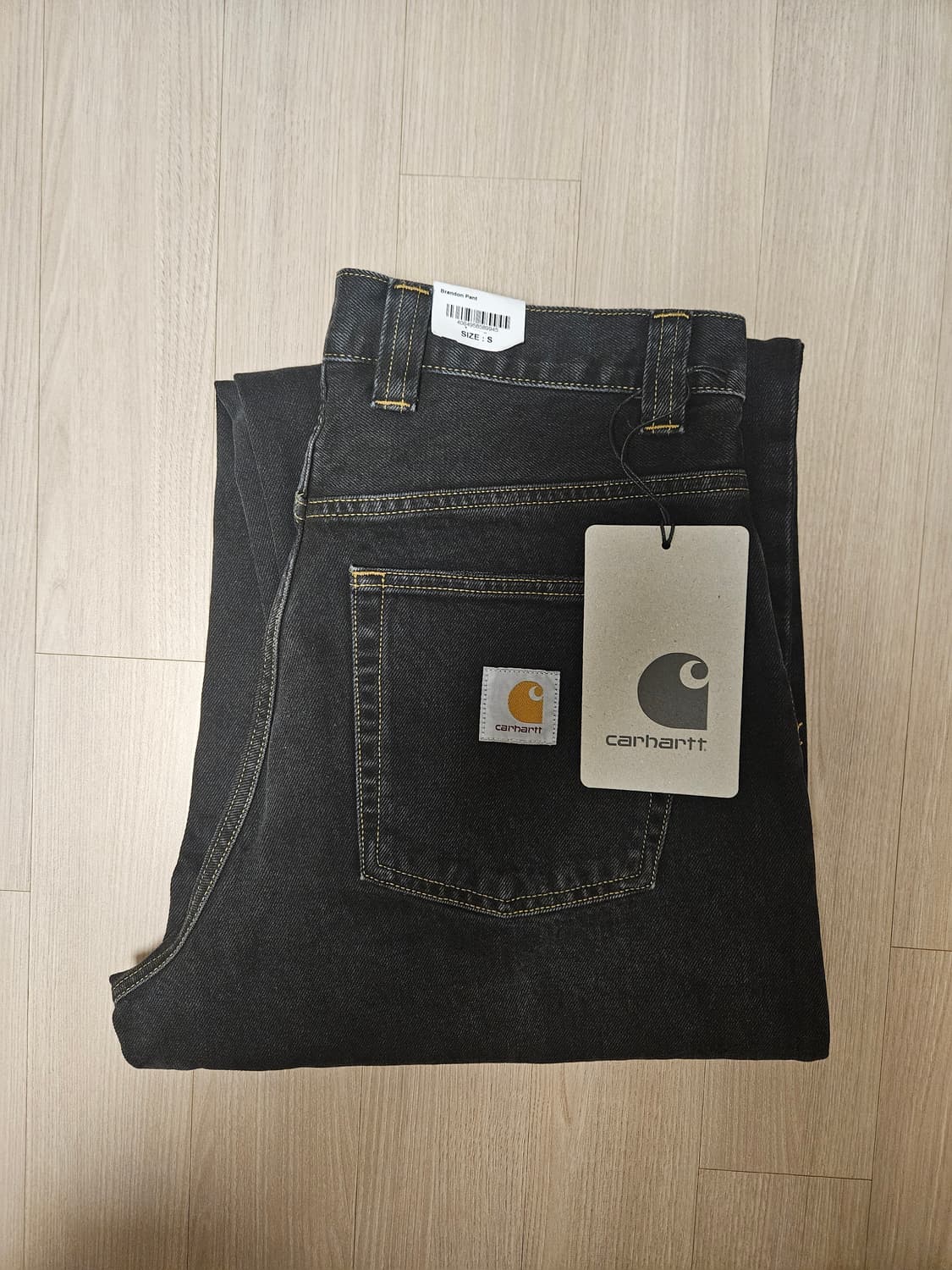 칼하트 WIP 브랜돈 팬츠 블랙 스톤 워시드 상품이미지4