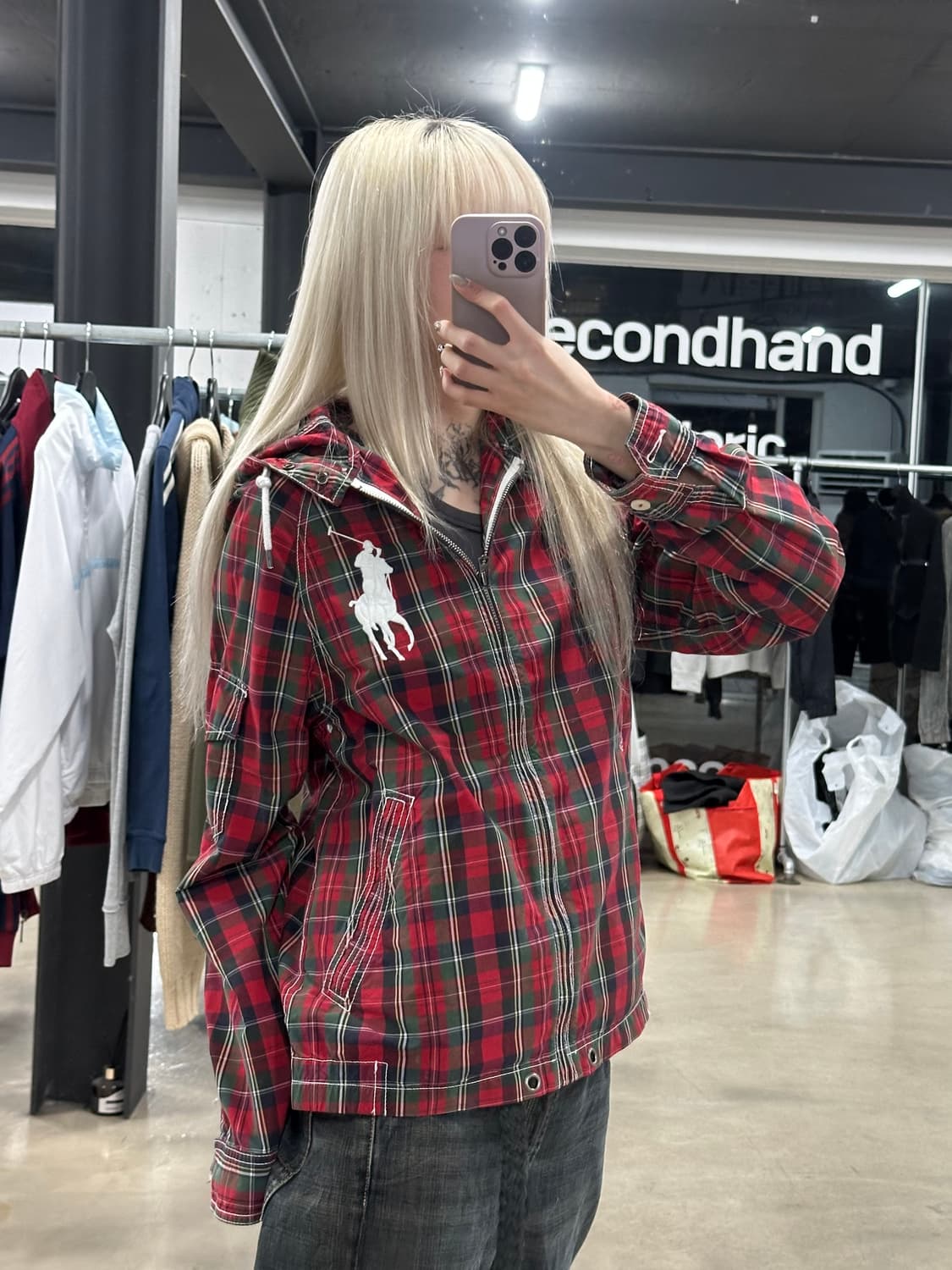 폴로 랄프로렌 빅포니 체크 후드 자켓 집업 상품이미지1
