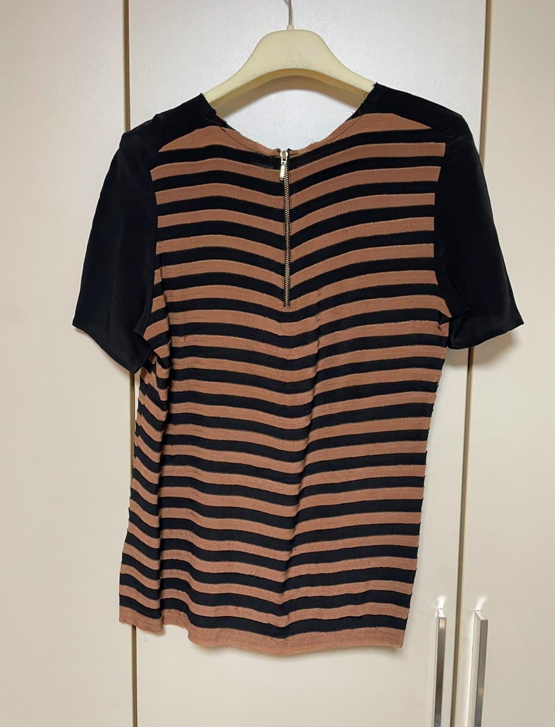 마쥬 여성 스트라이프 실크 티셔츠 2 상품이미지3