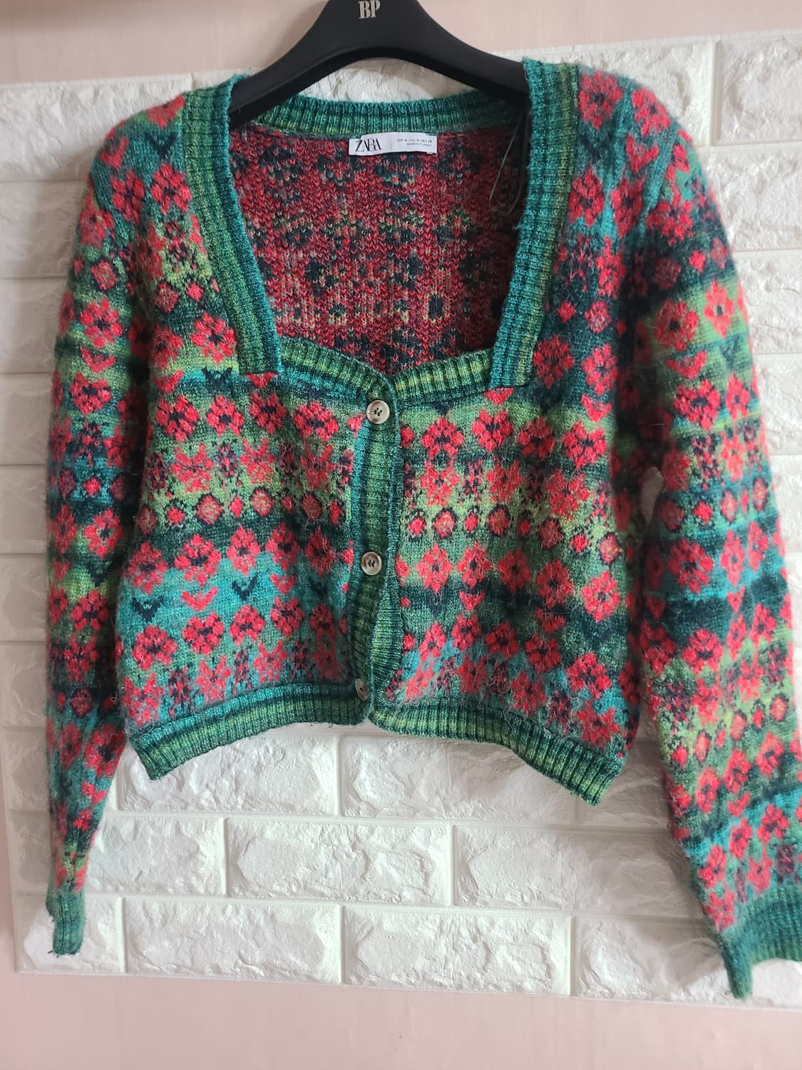 자라 플라워 크롭 니트가디건 M 상품이미지1