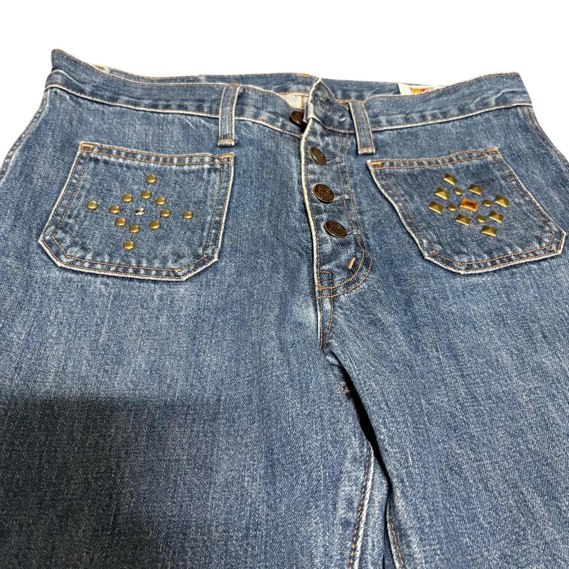 빅존 히피 스터드 커스텀 벨바텀 플레어 데님팬츠 32 부츠컷 상품이미지4