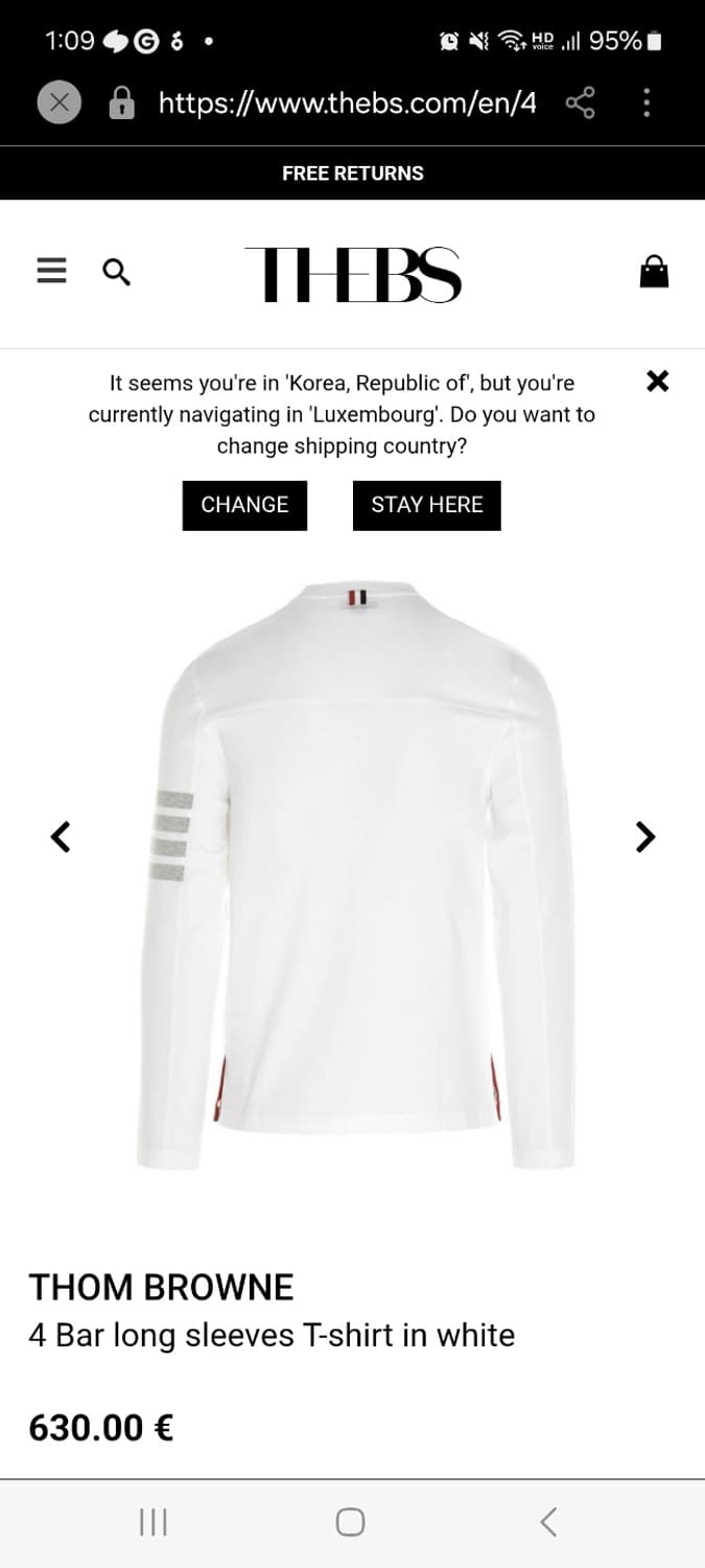 톰브라운 사선 완장 흰색 롱슬리브 정품검수완료 실측100 상품이미지3