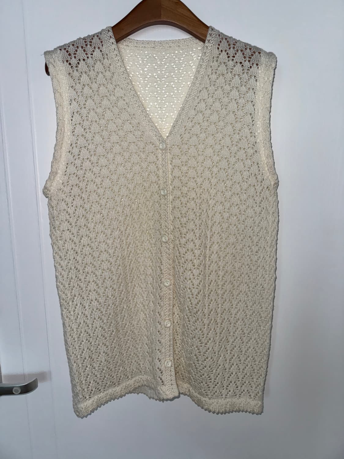 Ivory Pointelle Knit Vest 상품이미지1