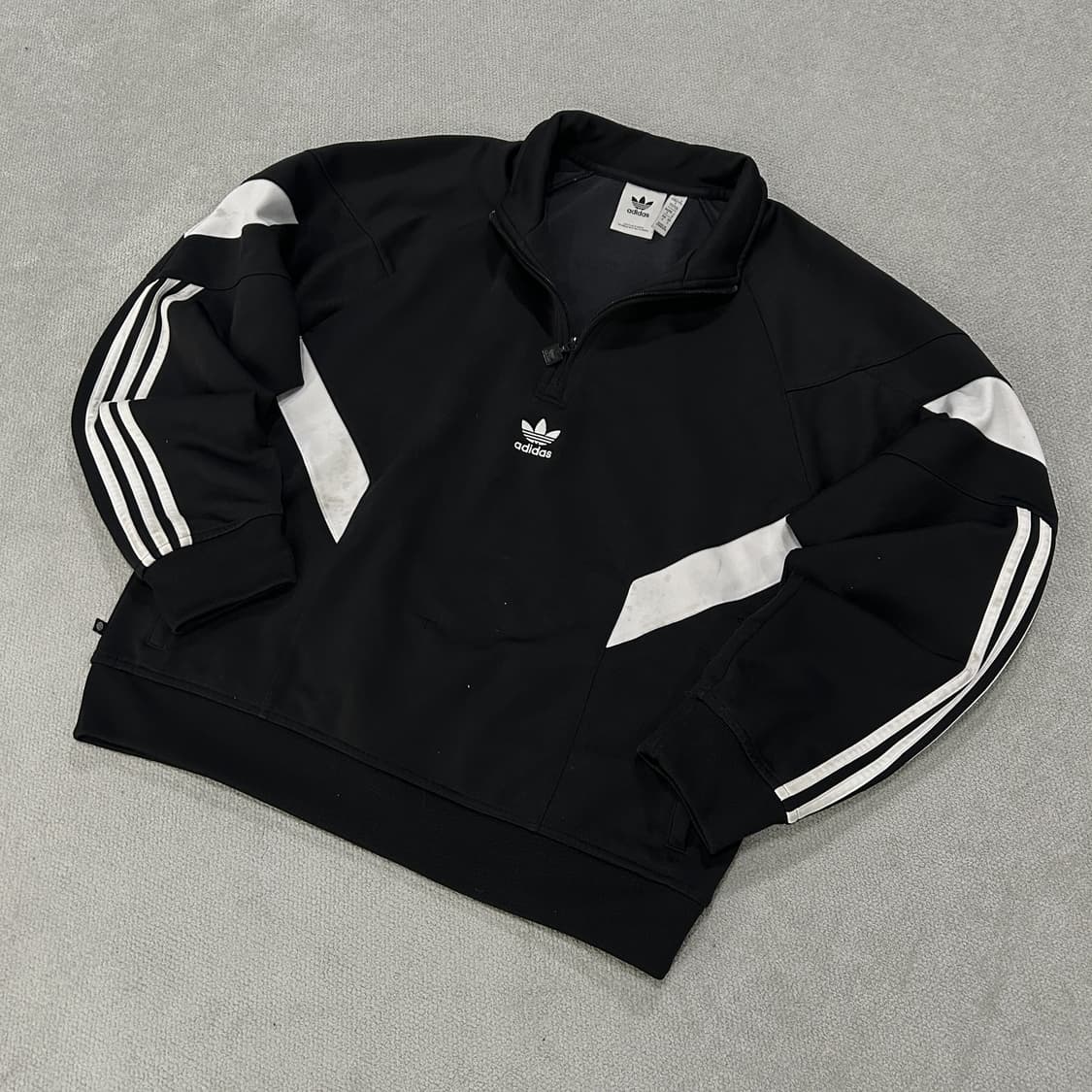 아디다스 블랙/화이트 하프집업 트레이닝복 m 상품이미지1