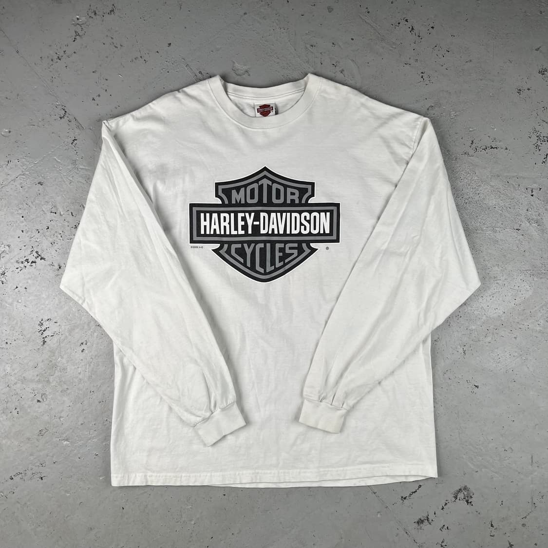 할리데이비슨 쉴드 로고 롱슬리브 화이트 상품이미지2