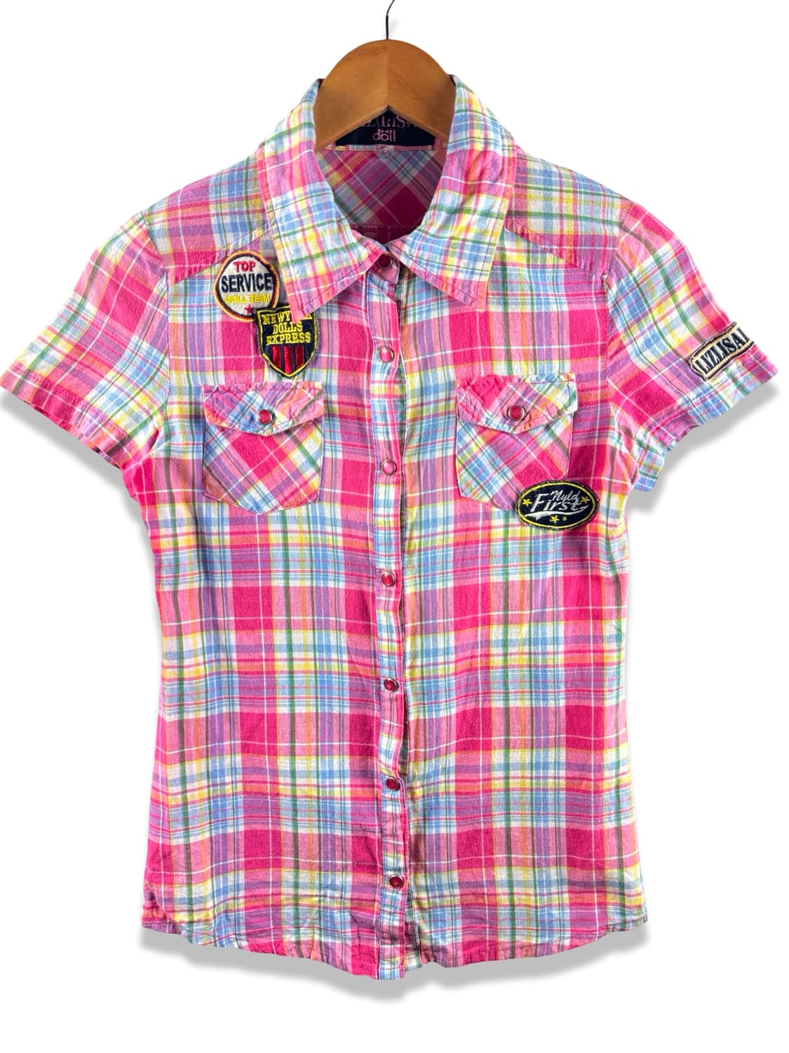 리즈리사돌 Y2K 패치 시골깔 체크 셔츠2861 상품이미지1