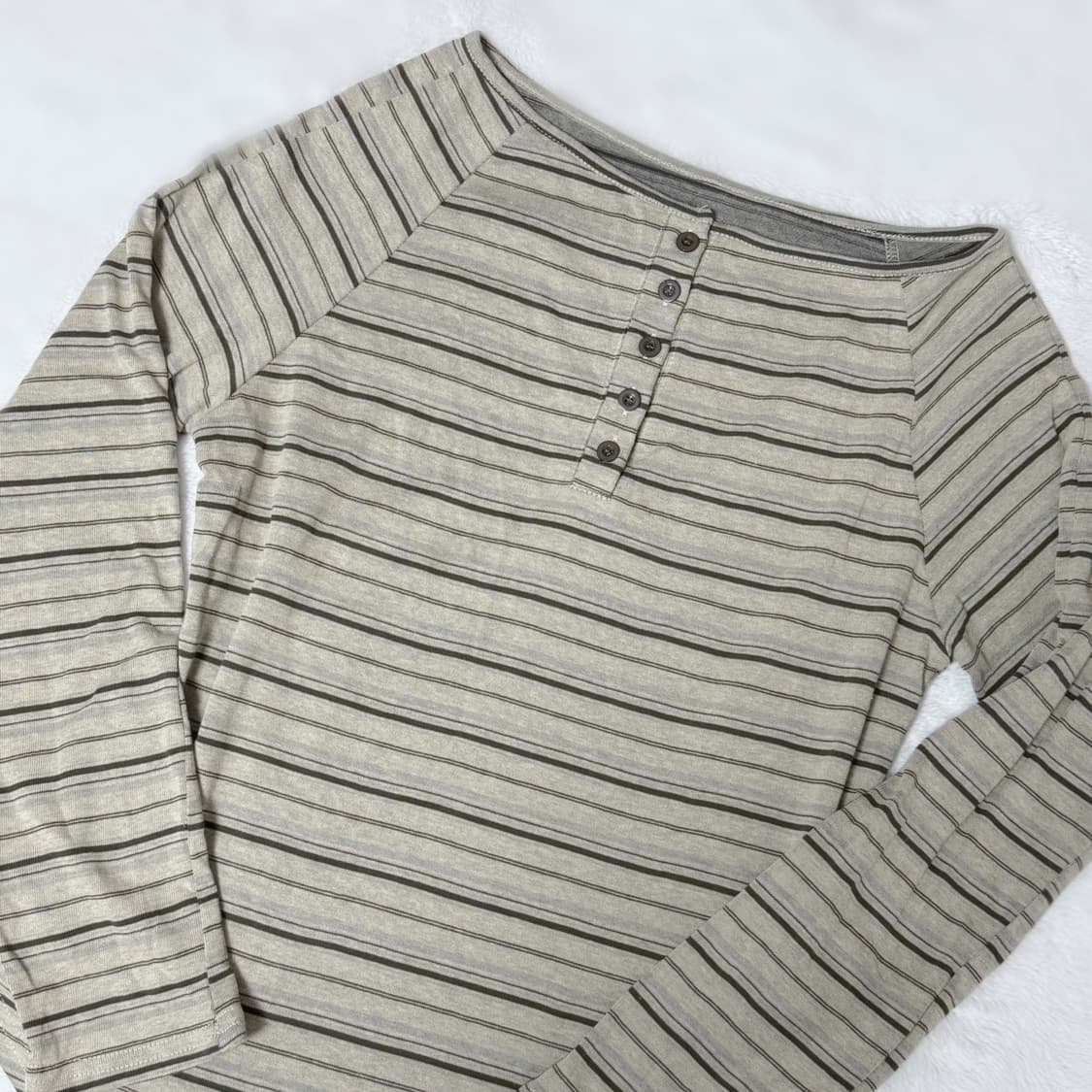 JPN number one 모리걸 하구미 스즈코 헨리넥 슬리브 상품이미지2