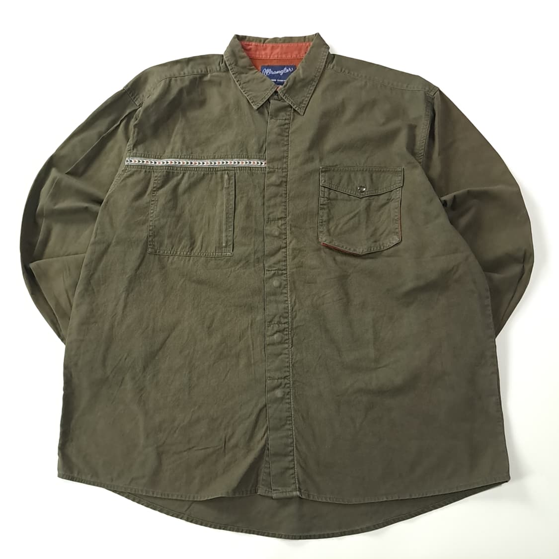 CK204 XL 랭글러 90s 다크올리브그린 웨스턴 셔츠 남방 상품이미지1