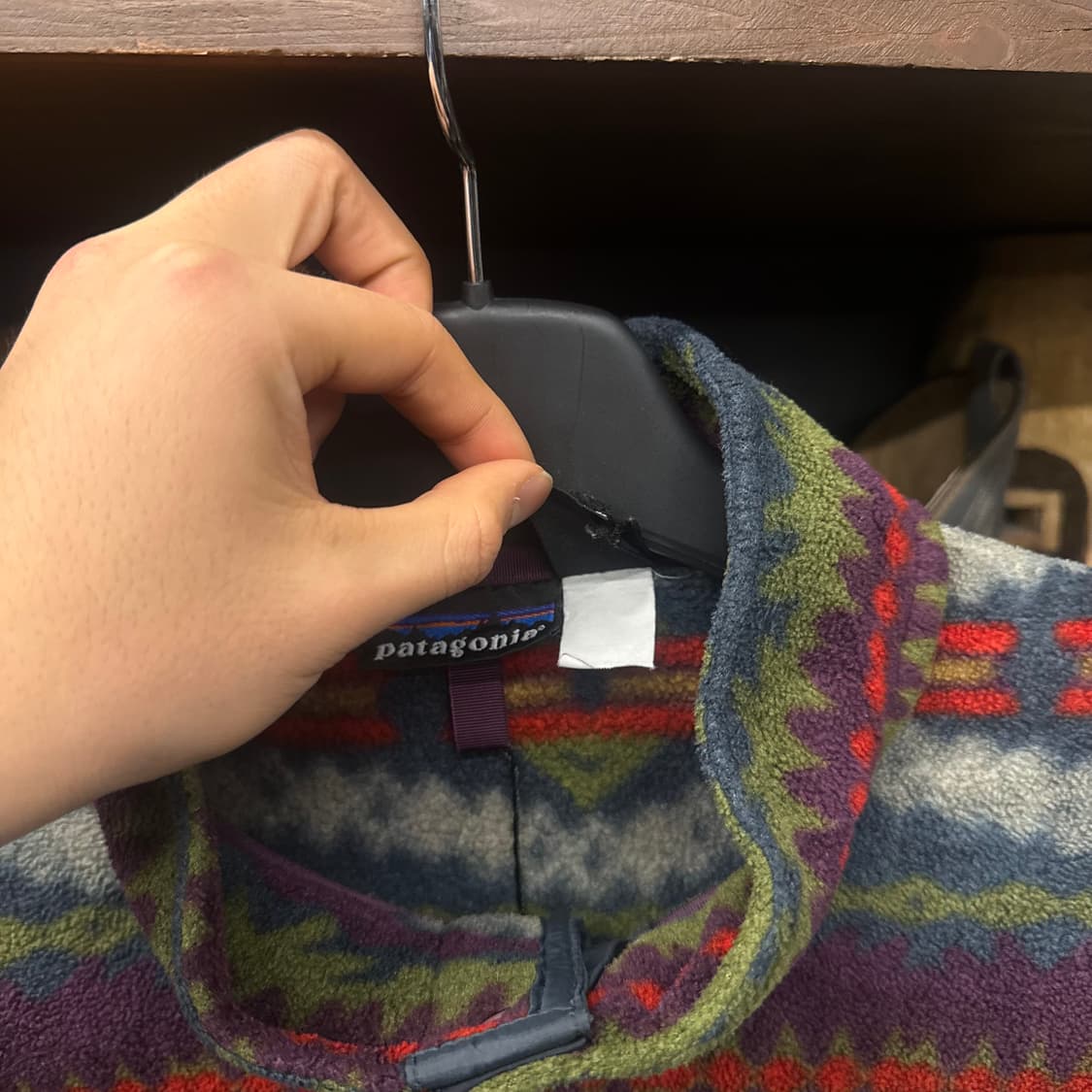 Rare! 90s 파타고니아 네이티브 패턴 스냅-T 신칠라 플리스 상품이미지7