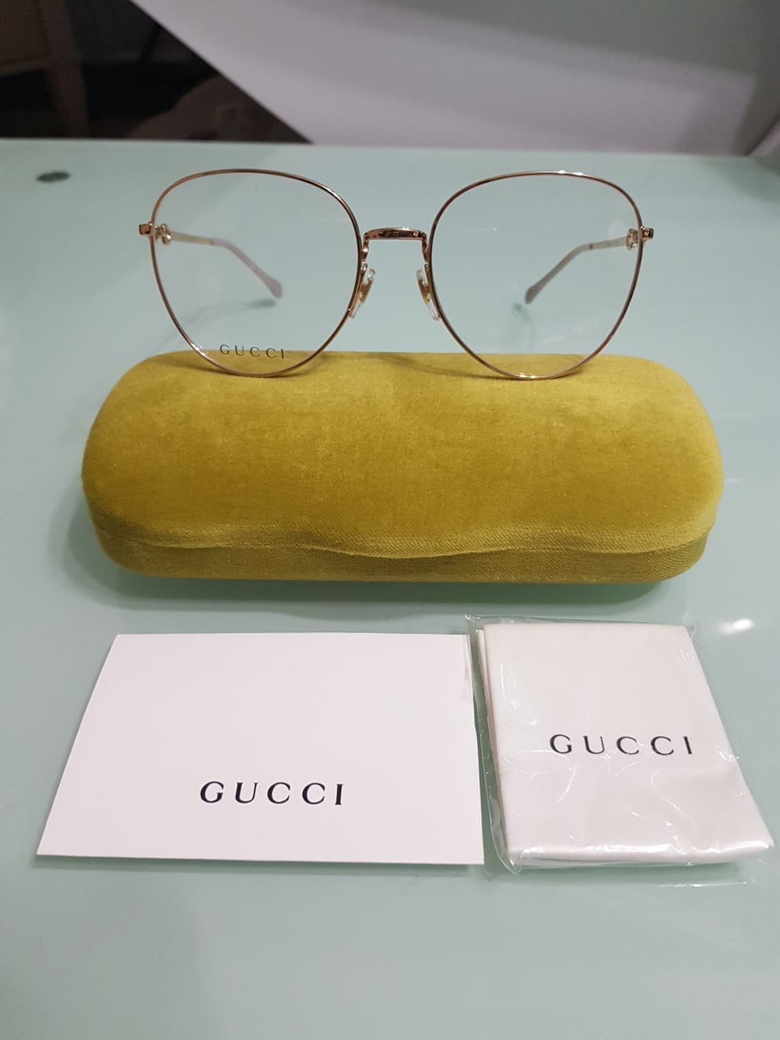 새상품 풀구성)구찌 홀스빗 샴페인골드 남녀안경테 상품이미지3