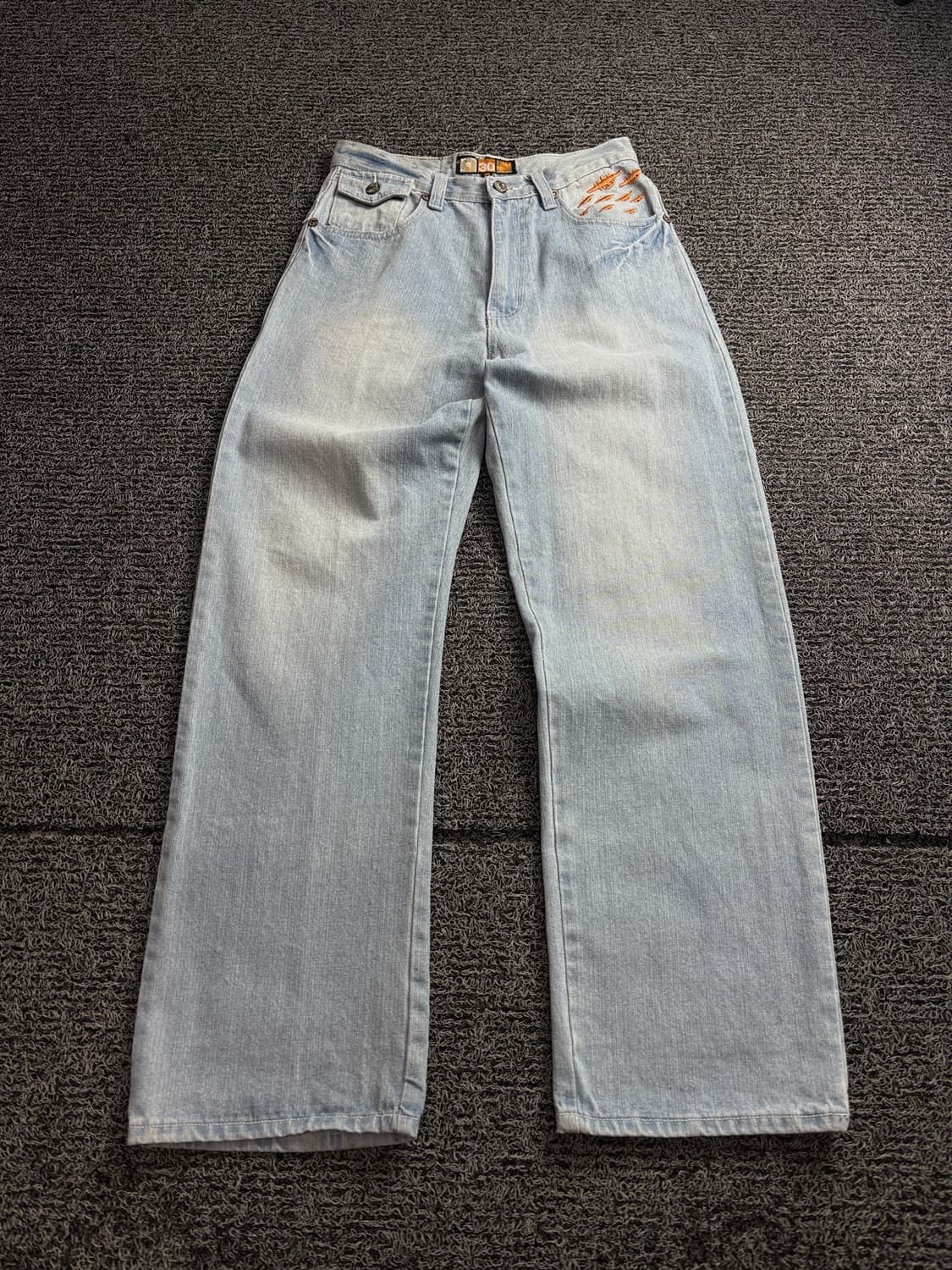 Akademics 빈티지 자수 빅로고 와이드 데님 펜츠 2693 상품이미지2