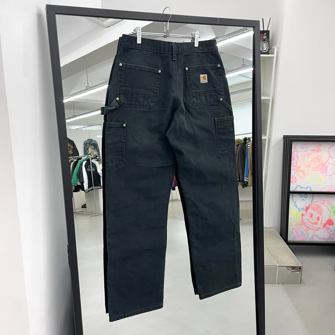 칼하트 OG 더블니 카펜터 덕캔버스 페이딩 워크팬츠 블랙 상품이미지2