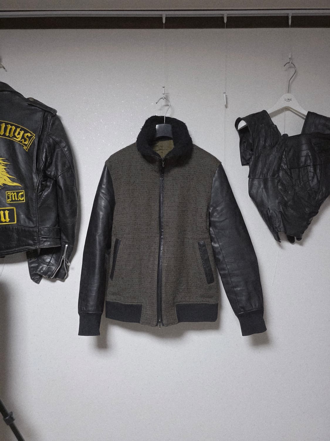 Dhyana kip leather mix jacket 상품이미지4